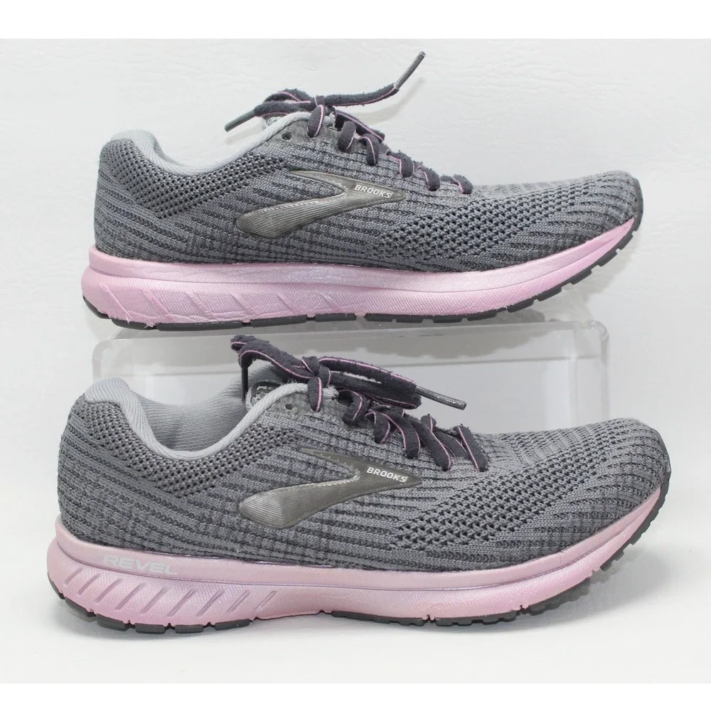 Brooks Revel 3 Womens Running Shoes Grey Pink 1203021B043 Size 6